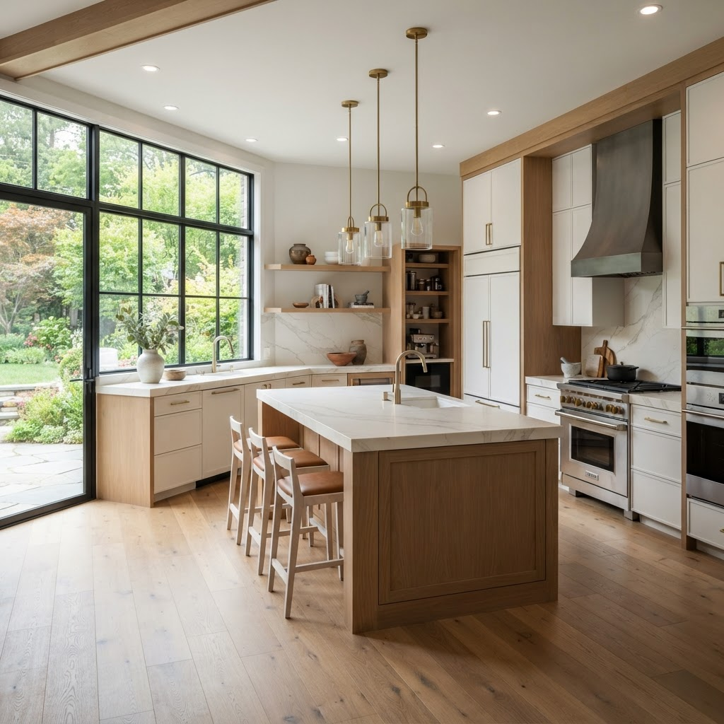 Renovated modern kitchen interior